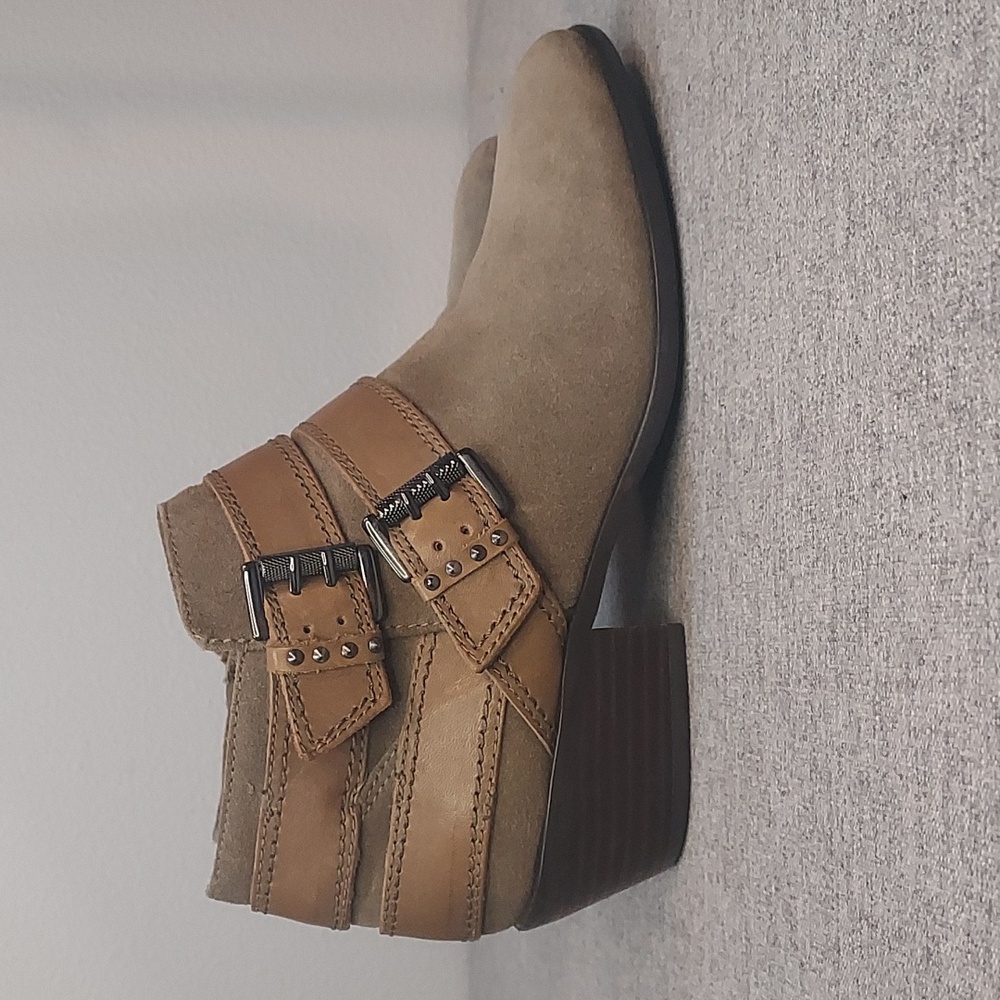 Sam Edelman Pippen Suede Leather Studded Buckle Stap Ankle Booties Size US 7M